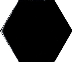 G 2284703 Alcoceram Malaga Negro Mat hexagon 10 x 11.5